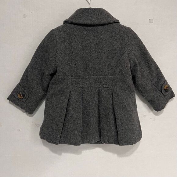 Old Navy Wool Blend Gray Peacoat Girls Size 12-18 Months - Picture 2 of 4